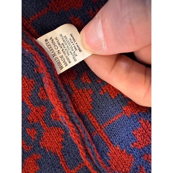 World Market Red & Blue Geometric Patterned Kimono Cardigan O/S NWT - Picture 6 of 9
